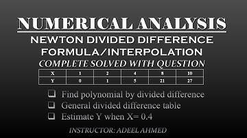 Divided Difference Formula(Interpolation)|Numerical Analysis|