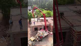 How Heavy Boom Pumps Cast Concrete Roof Slabs 🏗️⚡ #shorts