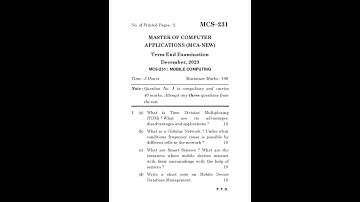 MCS - 231  December  2023 Question Paper