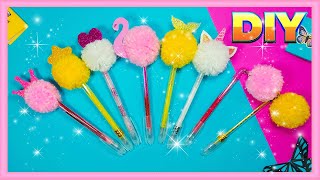 تزيين الأقلام بطريقه جديدة واحترافيه || اقلام كرة الصوف    ️ 5 Easy DIY pen & pencil decoration