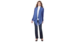 Jamie Gries Collection DrapeFront Cardigan screenshot 2