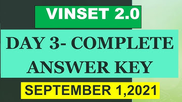 VINSET 2.0 DAY 3 COMPLETE ANSWER DEPED INSET SEPTEMBER 1, 2021