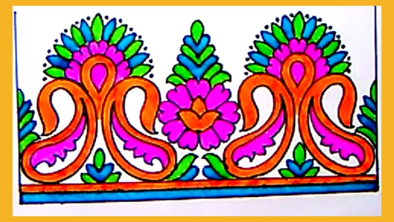 Featured image of post Flower Saree Border Design Drawing Easy For Kids : Each lesson is specially designed so that you can easily understand everything and repeat it with ease.