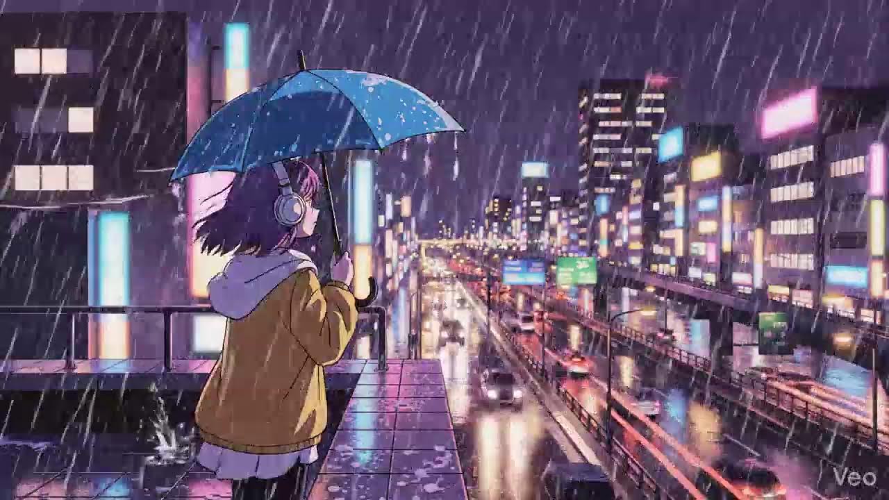 Tokyo Neon Rain 🌧️ Lofi Chillhop Study Session