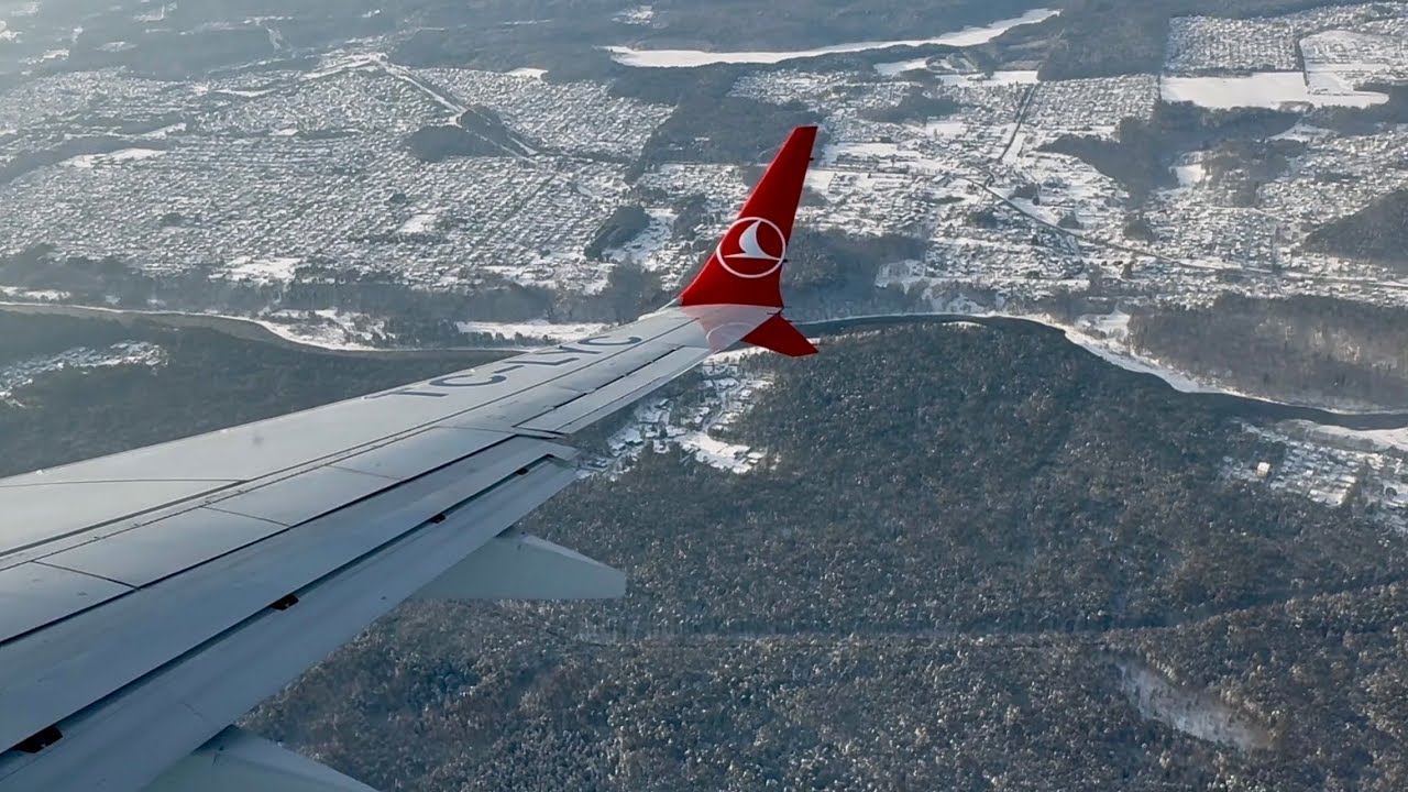 Snowy landing -16 •C Vilnius, Lithuania.