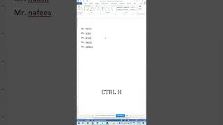 How to replace text  in MS word  #education  #canva #institute #words  #msexcel #icsm #training