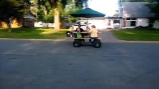 7 hp motor attached to picnic table