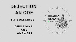 dejection an ode by S.T Coleridge mcq questions and answers