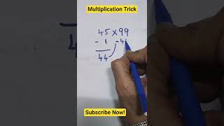Multiplication by 99 || Easy Trick #shorts #mathsmadeeasy #maths #trending #mathstricks #easy