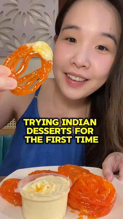 Trying Indian desserts for the first time #indiandessert #indianfood #kulfi #gulabjamun #jalebi