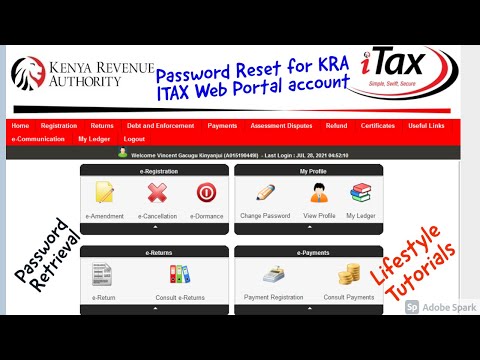 Password Reset for KRA ITAX Web Portal account