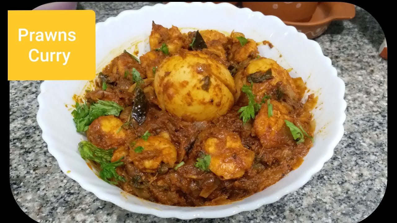 Andhra Style Prawn Curry Recipe Prawns Curry | Spicy Andhra Style Prawns and Egg Curry Recipe by Indu's