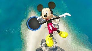 GTA 5 Mickey mouse Epic Trampoline Jumps Fails & Funny Ragdolls #1 ( Euphoria physics )