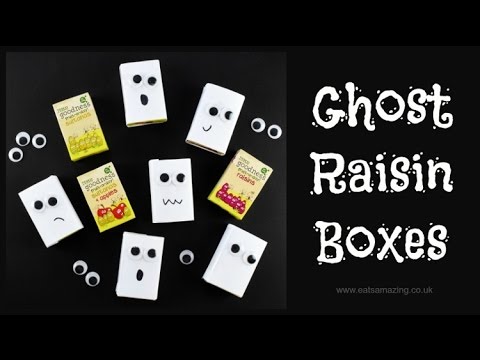 Halloween Fun Food - Raisin Box Ghosts