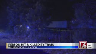 Person hit, killed by train in Raleigh