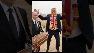 Trump out of control like mad Putin playing dhol continuously hilarious scene 😝#shortsfeed #satire