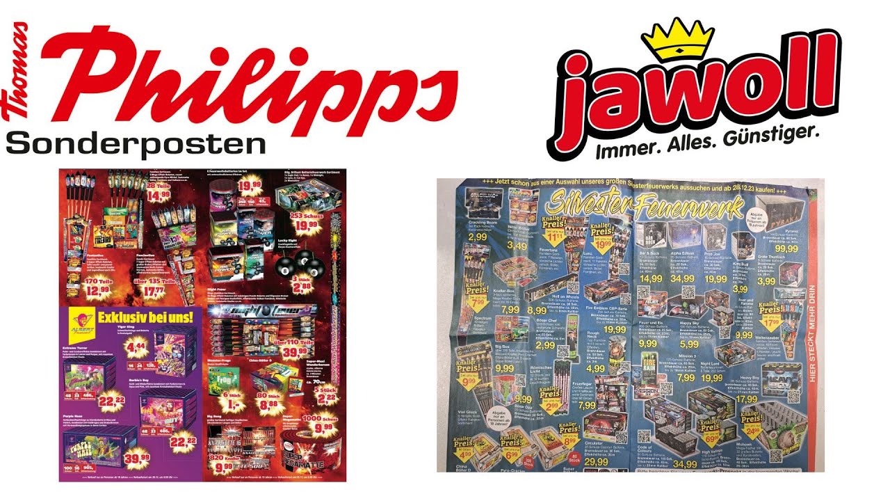Thomas Philipps Feuerwerk Prospekt 2023 und Jawoll Vorschau Flyer 2023