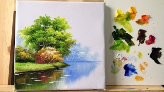 How to paint trees and bushes in acrylics  part 1