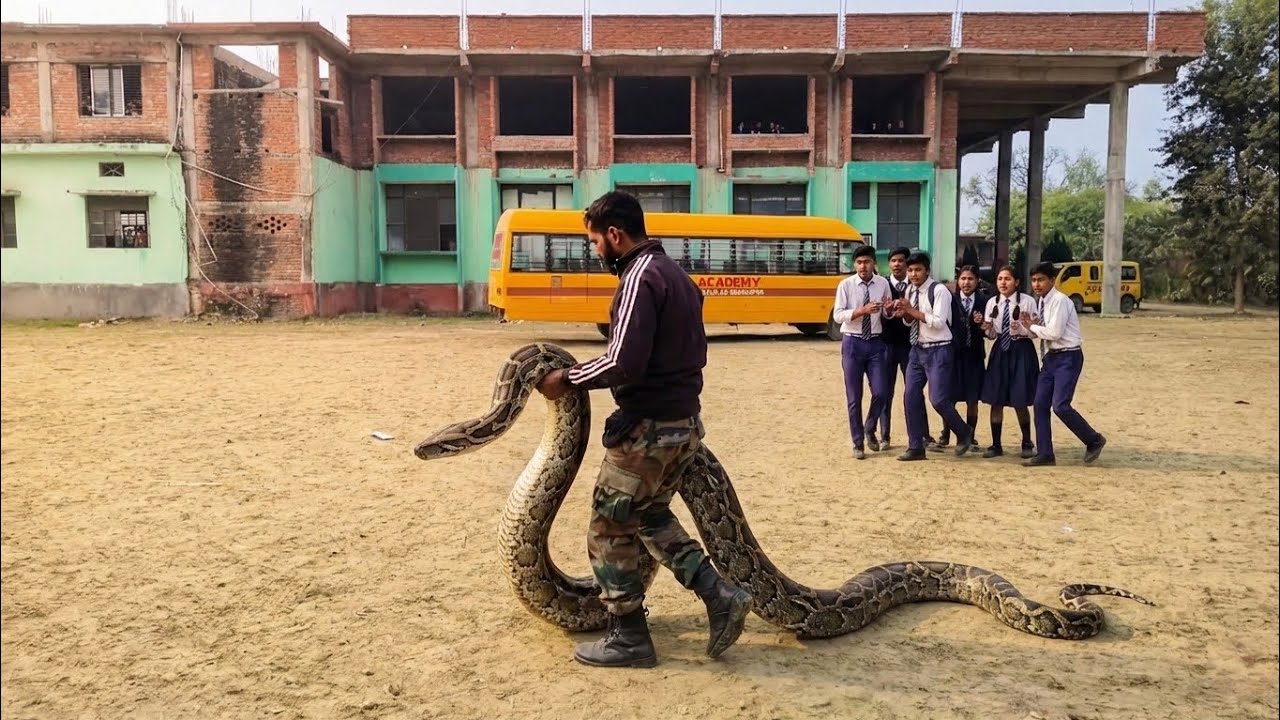 🔥स्कूल में मिला इतना बड़ा अजगर देख के सब लोग हैरान | Mohit Kashyap Sarpmitra 