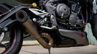 Triumph Street Triple RS with SC Project S1 Exhaust Cold Start and Revs