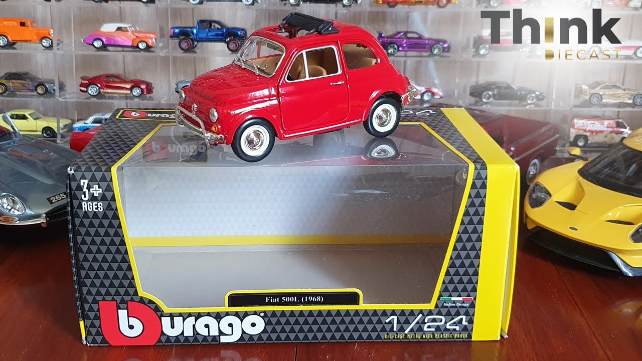未開封　burago Fiat 500L (1968) 1/18 GOLD fiat-500-l-open-roof-1968-dark