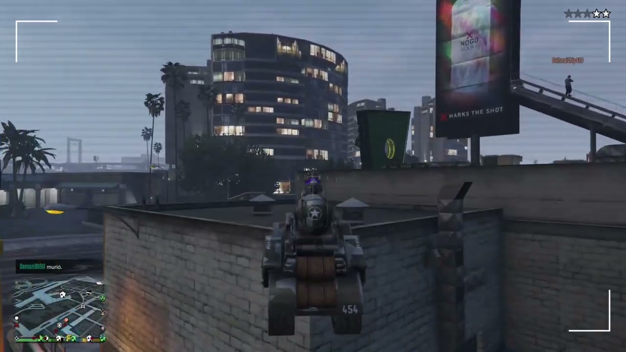 Trolling barcode griefers with my RC Tank in GTA V on the roof and got a DOUBLEKILL
