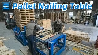360° Flip Pallet Nailing Table + Auto Stacking Machine: Boost Pallet Assembly Efficiency 50%!