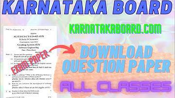 Karnataka Board Previous Year Question Paper Free Download | KARNATAKABOARD.COM