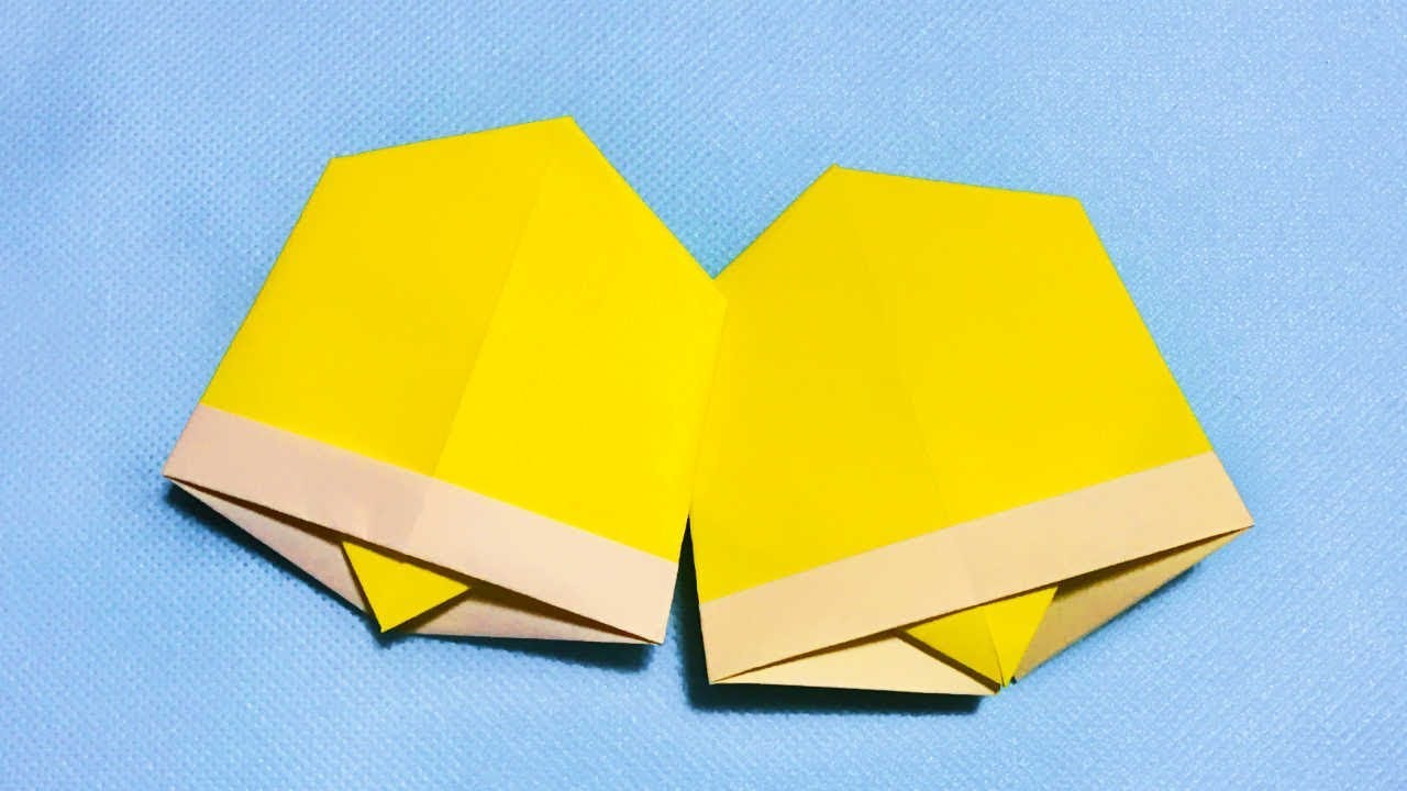 クリスマス折り紙 簡単ベルの折り方音声解説付 Origami How To Fold An Easy Bell Youtube