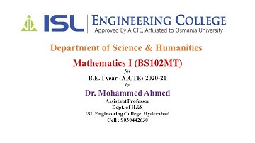 Lecture 18 Mathematics 1 Unit 2 (Cauchy