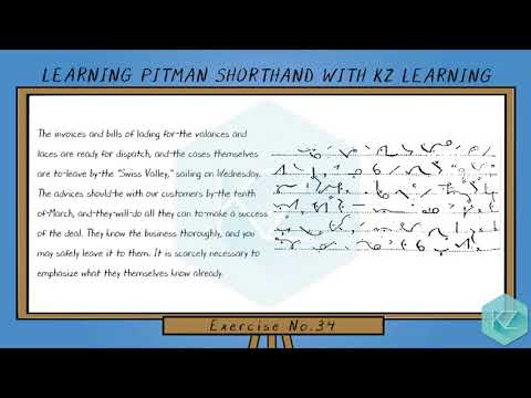 Pitman Shorthand - Exercise No.34 Dictation (85 WPM) - KZ Learning