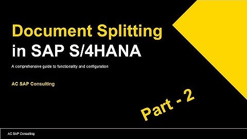 Document Splitting in S/4HANA - Configuration |  AC SAP Consulting