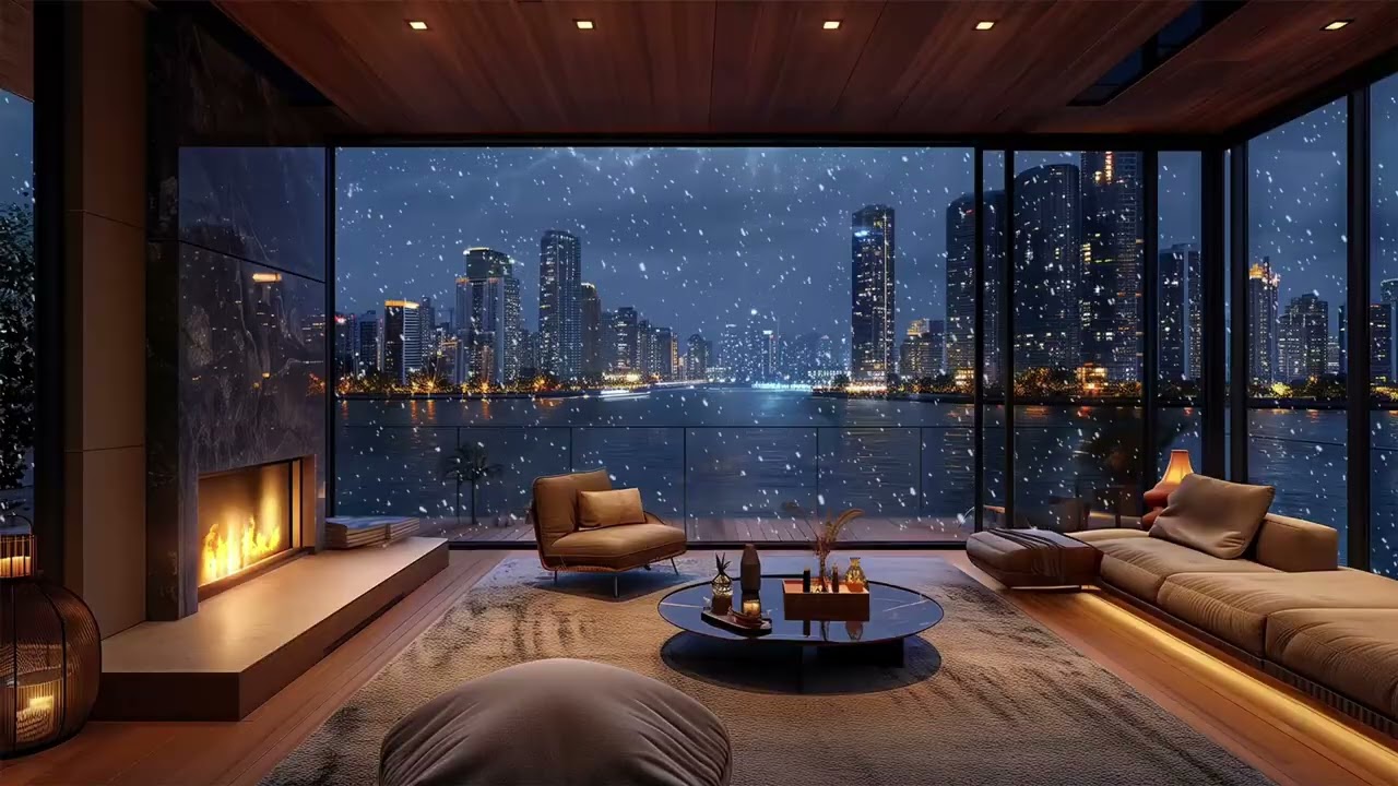 Snowy Night Lofi Jazz | Winter Ambience to Chill & Study ❄️🎶