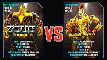 REAL STEEL WRB Zeus Gold VS Midas Gold New Robots GOLD UPDATE (Живая сталь)
