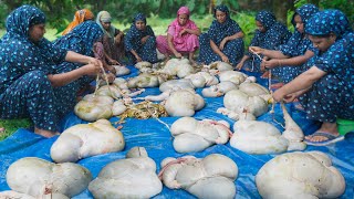 How to Clean Mutton BOT in Village? Goat Intestine Gravy Recipe - Ojri Cooking by Ladies