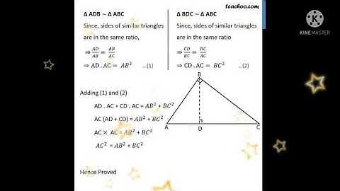 Pythagoras Theorem || Class 10 Proved ||Theorem 6.8