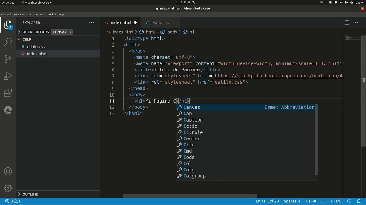 Primer proyecto HTML/CSS en Visual Studio Code - YouTube