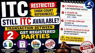 GST Input Tax Credit Restricted How High Court Ruling Made ITC Available | Valid GST Transaction