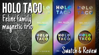 Holo Taco Feline Family Magnetic Trio - Swatch & Review
Here is my swatch and review of the Feline Family Magnetic Trio released by Holo Taco for Cristines Birthday. I was planning to try not to break my low-buy for the rest of this year, but if youve been watching my channel for a while you know how much I love magnetic polishes.
Thanks for watching xx
Chapters:
Intro 0:00
Menchie Cat Eye 0:13
Zyler Cat Eye 1:54
Cool Cat Mom 3:56
#holotaco #nailpolish
Follow me on Instagram @thenailpolishhound
Disclaimer: The products used in this video were purchased by me (or gifted from friends) unless stated as being *Ad/gifted. When I receive products from companies for review the opinions I give are my honest thoughts on the products. Please also note that I am not a professional nail technician. Holo Taco Feline Family Magnetic Trio - Swatch & Review
