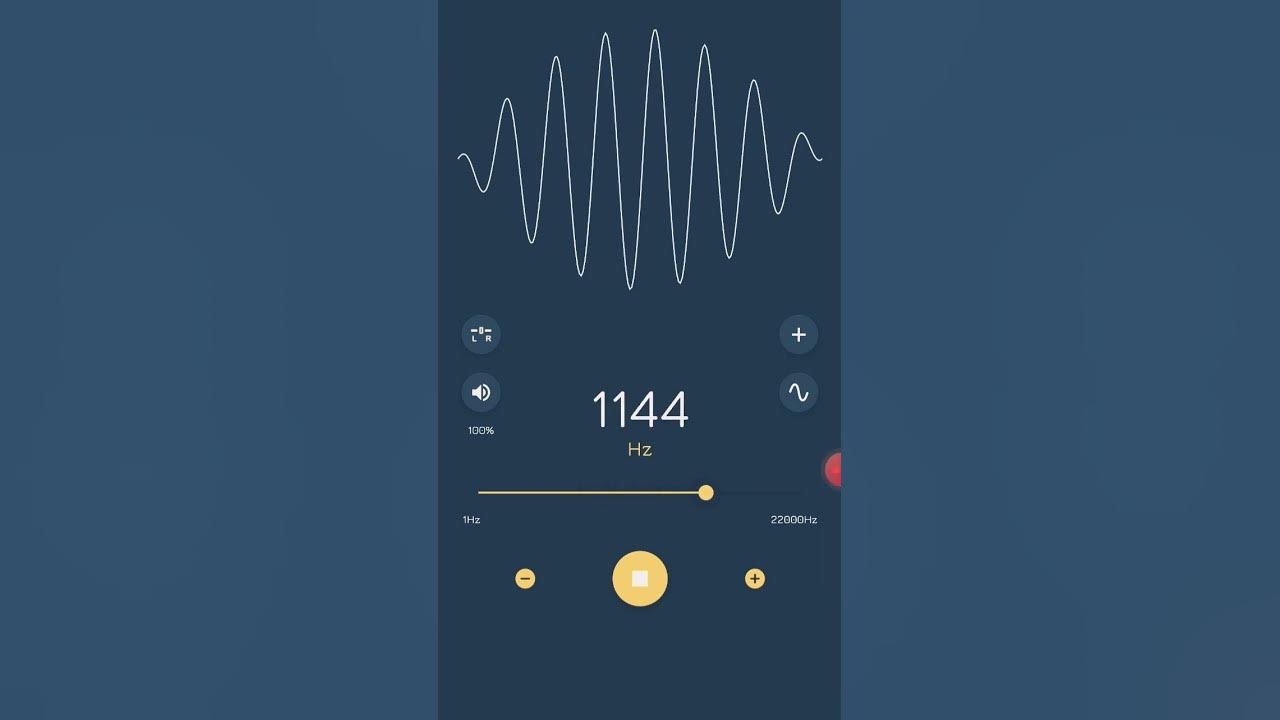 Sound frequency from 1Hz to 22000Hz in sine wave