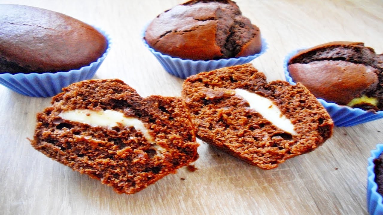 Rezept: Super saftige Schoko Muffins mit Vanillepudding-Füllung ganz ...