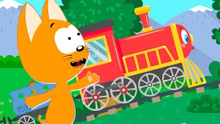 Learn colours and animals | Choo Choo Train | Meow Meow Kitty kids songs