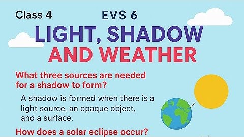 EVS class 4th chapter 6 light shadow and weather 