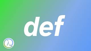 def Is Not a Function. It’s Not Even a Macro.
