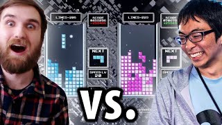 Playing against Greentea in Classic Score Attack on Tetris Effect: Connected!