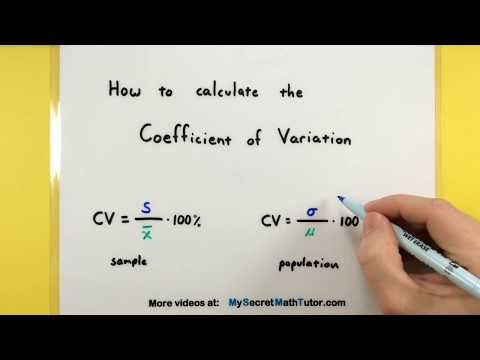 Video: How To Calculate The Coefficient Of Variation