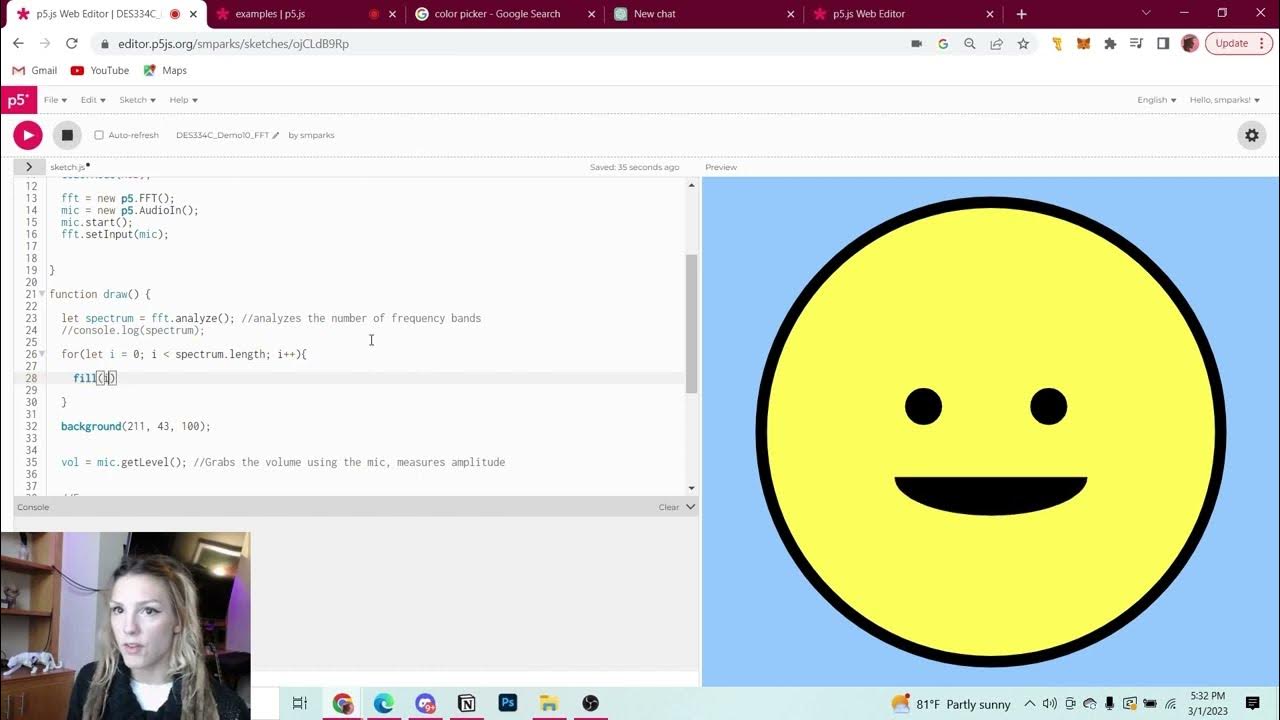 Demo 10 p5.js Audio Reactive YouTube