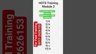 HOTS Training Module 2   2.6 Activity End of Module 100% Solutions