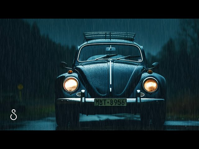 Heavy Rain On VW Bug Car 🌧️ Black Screen | 12 Hours | Sleep In