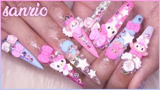 nail kitty hello 3d sanrio easy twin tutorial stars